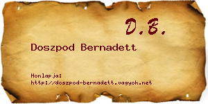 Doszpod Bernadett névjegykártya