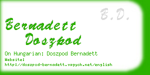 bernadett doszpod business card